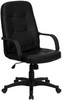 High Back Black Glove Vinyl Executive Swivel Office Chair with Arms