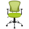 Mid-Back Green Mesh Swivel Task Office Chair with Chrome Base and Arms