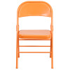 TYCOON COLORBURST Series Orange Marmalade Triple Braced & Double Hinged Metal Folding Chair