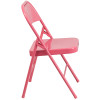 TYCOON COLORBURST Series Bubblegum Pink Triple Braced & Double Hinged Metal Folding Chair