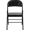 TYCOON Series Triple Braced & Double Hinged Black Metal Folding Chair