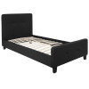 Tribeca Twin Size Tufted Upholstered Platform Bed in Black Fabric