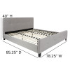 Tribeca King Size Tufted Upholstered Platform Bed in Light Gray Fabric