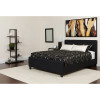 Tribeca Twin Size Tufted Upholstered Platform Bed in Black Fabric with Pocket Spring Mattress