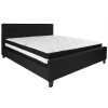 Tribeca King Size Tufted Upholstered Platform Bed in Black Fabric with Pocket Spring Mattress