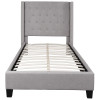 Riverdale Twin Size Tufted Upholstered Platform Bed in Light Gray Fabric