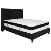 Riverdale Full Size Tufted Upholstered Platform Bed in Black Fabric with Memory Foam Mattress