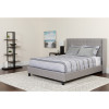 Riverdale King Size Tufted Upholstered Platform Bed in Light Gray Fabric with Memory Foam Mattress