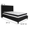Riverdale Full Size Tufted Upholstered Platform Bed in Black Fabric with Pocket Spring Mattress