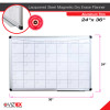 Viztex® Lacquered Steel Magnetic Monthly Planner Dry Erase Board with an Aluminum Frame 36" x 24"