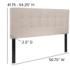 Bedford Tufted Upholstered Full Size Headboard in Beige Fabric