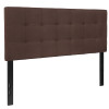 Bedford Tufted Upholstered Full Size Headboard in Dark Brown Fabric