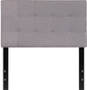 Bedford Tufted Upholstered Twin Size Headboard in Light Gray Fabric