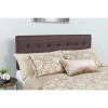 Lennox Tufted Upholstered Queen Size Headboard in Brown Vinyl