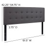 Lennox Tufted Upholstered Queen Size Headboard in Gray Vinyl