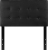 Lennox Tufted Upholstered Twin Size Headboard in Black Vinyl