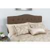 Cambridge Tufted Upholstered Full Size Headboard in Dark Brown Fabric