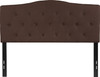 Cambridge Tufted Upholstered Full Size Headboard in Dark Brown Fabric