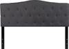 Cambridge Tufted Upholstered Queen Size Headboard in Dark Gray Fabric