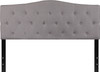 Cambridge Tufted Upholstered Queen Size Headboard in Light Gray Fabric