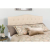 Cambridge Tufted Upholstered Twin Size Headboard in Beige Fabric