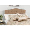 Cambridge Tufted Upholstered Twin Size Headboard in Camel Fabric