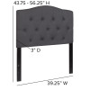Cambridge Tufted Upholstered Twin Size Headboard in Dark Gray Fabric