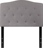 Cambridge Tufted Upholstered Twin Size Headboard in Light Gray Fabric