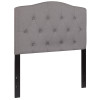 Cambridge Tufted Upholstered Twin Size Headboard in Light Gray Fabric
