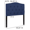 Cambridge Tufted Upholstered Twin Size Headboard in Navy Fabric