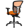 Mid-Back Orange Mesh Multifunction Executive Swivel Ergonomic Office Chair with Adjustable Arms