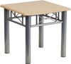 Natural Laminate End Table with Silver Steel Frame Natural Laminate End Table with Silver Steel Frame