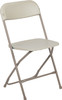 TYCOON Series 650 lb. Capacity Premium Beige Plastic Folding Chair