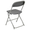 TYCOON Series 650 lb. Capacity Premium Grey Plastic Folding Chair