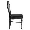 TYCOON Series 900 lb. Capacity King Louis Chair with Transparent Back, Black Vinyl Seat and Black Frame