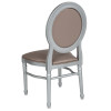 TYCOON Series 900 lb. Capacity King Louis Chair with Taupe Vinyl Back and Seat and Silver Frame