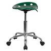 Vibrant Green Tractor Seat and Chrome Stool