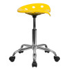 Vibrant Yellow Tractor Seat and Chrome Stool