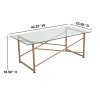 Mar Vista Collection Glass Coffee Table with Matte Gold Frame Mar Vista Collection Glass Coffee Table with Matte Gold Frame