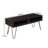 Oak Park Collection Driftwood Wood Grain Finish TV Stand with Black Metal Legs