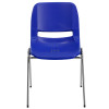 TYCOON Series 661 lb. Capacity Navy Ergonomic Shell Stack Chair with Chrome Frame and 16'' Seat Height