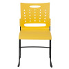 TYCOON Series 881 lb. Capacity Yellow Sled Base Stack Chair with Air-Vent Back