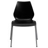TYCOON Series 770 lb. Capacity Black Stack Chair with Lumbar Support and Silver Frame