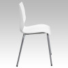 TYCOON Series 770 lb. Capacity White Stack Chair with Lumbar Support and Silver Frame