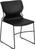 TYCOON Series 661 lb. Capacity Black Full Back Stack Chair with Black Frame