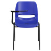 Blue Ergonomic Shell Chair with Right Handed Flip-Up Tablet Arm