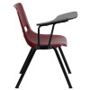 Burgundy Ergonomic Shell Chair with Right Handed Flip-Up Tablet Arm