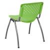 TYCOON Series 880 lb. Capacity Green Plastic Stack Chair with Titanium Frame