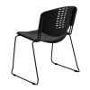 TYCOON Series 400 lb. Capacity Black Plastic Stack Chair with Black Frame