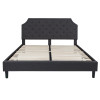 Brighton King Size Tufted Upholstered Platform Bed in Dark Gray Fabric